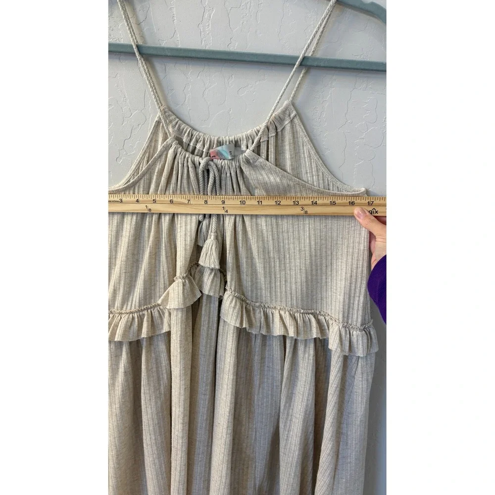 Free People Beach Rosaline Tunic Dress Beige Coastal Summer‎ Sz M